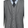 thumbnail image 5 of Mens Ticket Pocket Three Piece Gray Modern Fit Vested Suit, 5 of 5