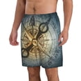 thumbnail image 2 of KLL Vintage Compass Men's Casual Summer Beach Shorts Hawaiian Shorts with Pockets-3X-Large, 2 of 5