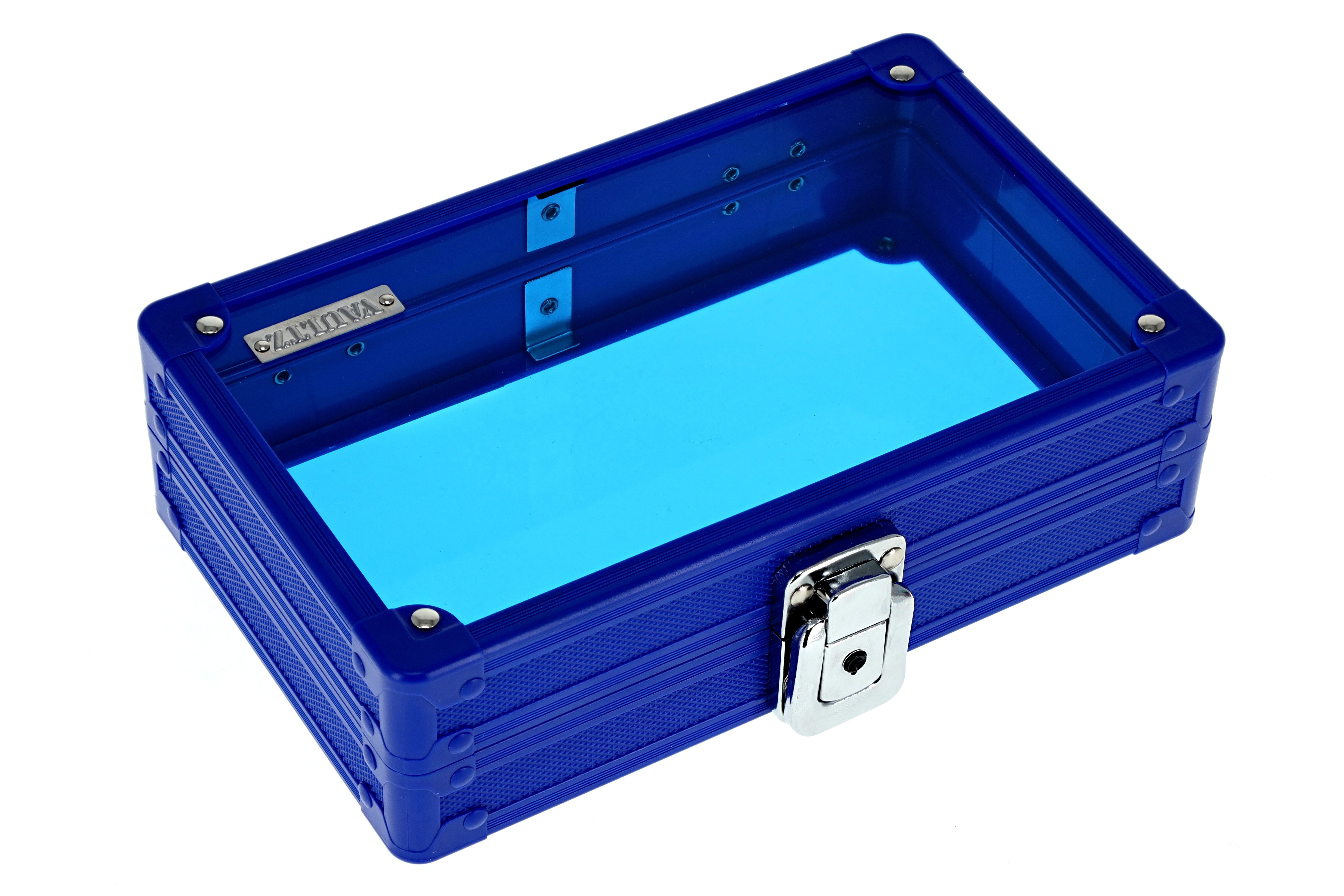 Vaultz Locking Pencil Box Blue Acrylic with Key Lock for Elementary School Supplies, New, VZ06118