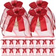 thumbnail image 1 of Thankyouorganza Bags Wedding Organza Gift Bags Weddings Red 18x13cm Storage Drawstring Closure 20Pcs, 1 of 4