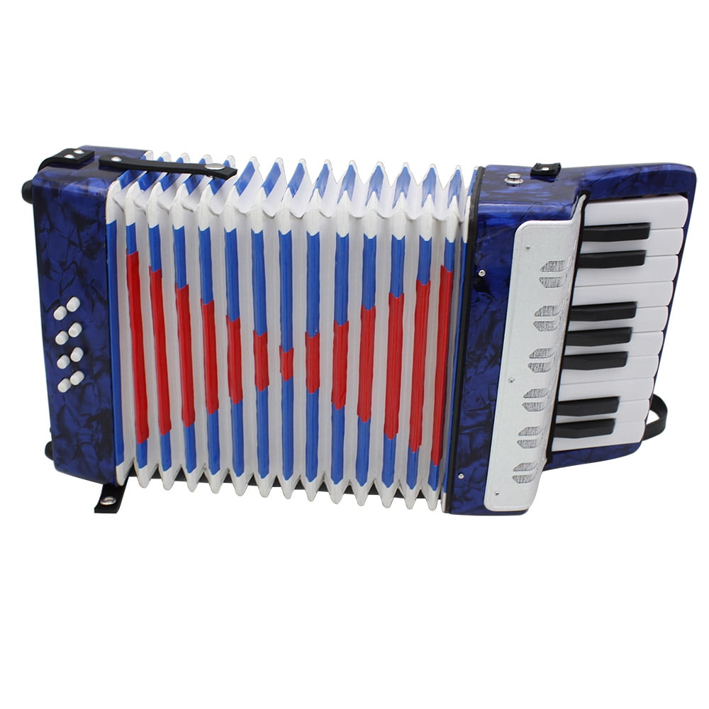 RONSHIN 17 Key Professional Mini Accordion Educational Musical Instrument for Both Kids Adult Navy Blue
