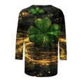 thumbnail image 4 of St Patricks Day Shirt for Women, Ladies Tops and Blouses 3/4 Sleeve, Round Neck Tee Shirts Ladies' 3/4 Sleeved Round Neck T Shirt St. Patrick's Day Printed Tops Shirts, 4 of 5