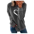thumbnail image 1 of 50% de Réduction Oversized Sweatshirt for Women 2023 Mode Women Casual Imprimé Col Rond Long Sleeve Chemisier Pull-Over Tops, 1 of 6