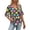 #015-Multicolor, variant on Wowcloth Women's Fashion Loose Casual V-Neck Short Sleeve T-shirt with Double Flounce Sleeve Design for Everyday Wear