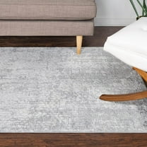 Unique Loom Caspian Collection Area Rug - Behshahr (4' 1" x 6' 1" Rectangle Gray/Ivory)