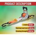 thumbnail image 4 of (2 Pack) Orange 2" x10' Auto Retract Ratchet Straps | Quick n Easy Retractable Ratchet Straps w/ Zinc Coated S Hook Tiedowns for Motorcycles, ATVs, Bikes, Trailer Tie-Down, 4 of 15