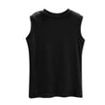 thumbnail image 4 of Yuzhih Women's Summer Tank Tops Fashion Solid Soft Comfy Pjs Loungewear Scoop Neck Sleeveless Cropped Tops, 4 of 6