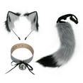 thumbnail image 2 of Diadema con orejas de gato y cola larga jinwen gris negro, 2 of 8