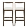 thumbnail image 3 of Christopher Knight Home 39.6" Modern Bar Stools, Wood Frame with Dark Brown Finish, Beige Upholstery, Set of 2, 3 of 8