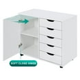 thumbnail image 5 of Naomi Home Mobile 5-Drawer Storage Cabinet with Wheels and Shelves, Space-Saving Organizer, White, 1 Unit, 5 of 12