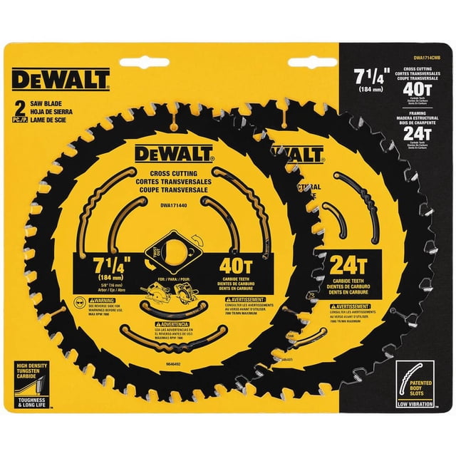 Combo Disco DeWalt para Sierra Circular 7-1/4 24 y 40 Dientes DeWalt DWA1714CMB