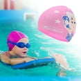 thumbnail image 2 of Gorro de natación de silicona con patrón de sirena rosa único, 2 of 5