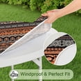 thumbnail image 5 of 44Inch Boho Chic Floral Round Tablecloth with Elastic Hem, Stretchable Cover Fits 38"-42" Tables, Wrinkle Resistant Decor, 5 of 7