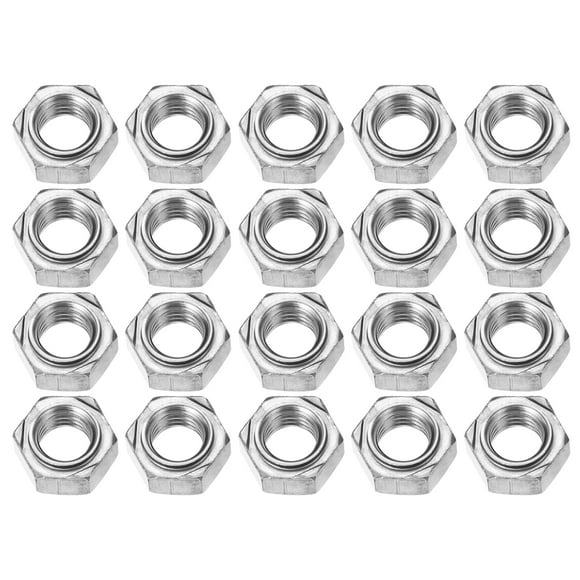 20 Pack Hex Weld Nuts, M12x1.75mm Carbon Steel Hex Nuts with 3 Projections Machine Screw for DIY Home Repair, Silver