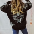 thumbnail image 3 of Gibobby Suéter de Punto navideño para Mujer Suéter grueso de manga larga con cuello redondo para mujer, Navidad, moda de otoño e invierno(Negro,XG), 3 of 5