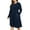 Navy Blue, variant on POSESHE Women's Plus Size Winter Casual Dress,Long Sleeves,Loose Flowy Dress With Pockets,Black,L