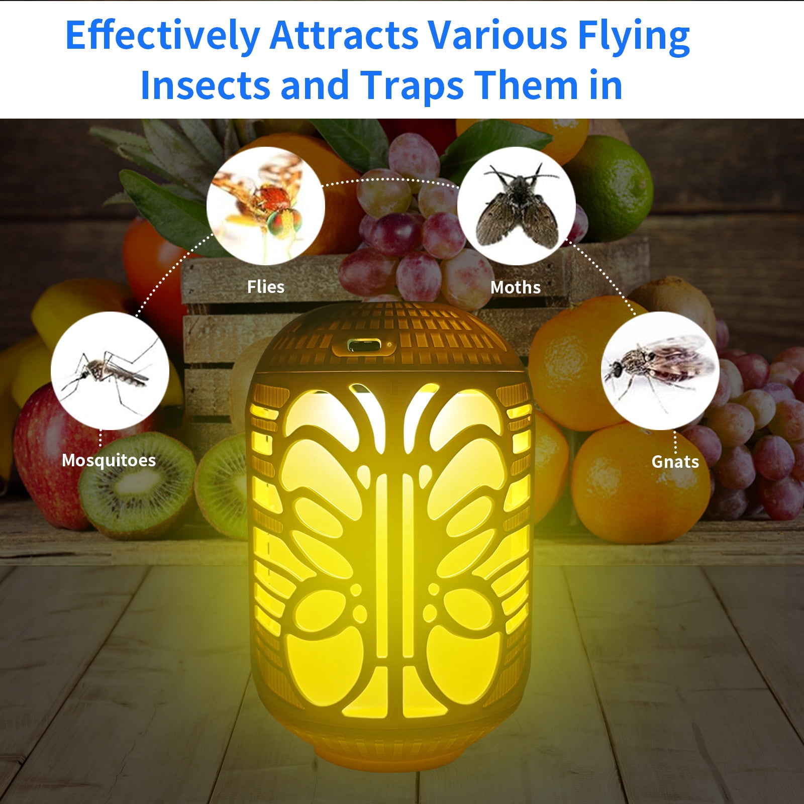 Rechargeable indoor camping dual-purpose double-light sticky trap mosquito killer fly trap insect lamp