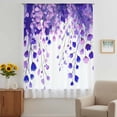 thumbnail image 3 of Spring Purple Wisteria Flowers Sheer Curtains 108" Extra Long, Rustic Floral Branches Light Filering Curtains, Privacy Drapes Simi Floor to Veiling Curtain for Living Room Large Window Treatment, 3 of 9