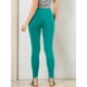 thumbnail image 5 of AllegK Leggings De Mujer Pantalones De Estribo De CintuElástiDe Color Sólido Verde XS, 5 of 6