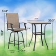 thumbnail image 5 of 3 PCS Swivel Bar Set out of doors furnishings Bistro Set, 5 of 7