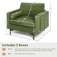thumbnail image 4 of Costway Tissu Accent Canapé Simple W / Mitre & Côté Poche de Rangement Armée Vert, 4 of 9