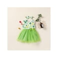 thumbnail image 2 of Kiapeise 9M-4T St. Patrick Day Outfits Toddler Baby Girls Clover Sleeveless Dress Tulle Tutu with Headband Four Leaf Clover, 2 of 7