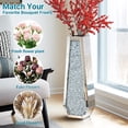 thumbnail image 3 of 30" Tall Crushed Diamond Floor Vase, Silver Large Vases for Decor Living Room, Crystal Mirrored Home Decor Vases for Dried Flower, 3 of 7