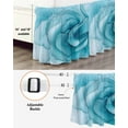 thumbnail image 3 of Marble Texture Bed Skirt California King Size 18" Drop Light Blue Lines Ink Art Watercolor Ruffled Wrap Around Bed Skirts Adjustable Elastic Bedskirt Dust Ruffle for California King Size Bed, 3 of 7