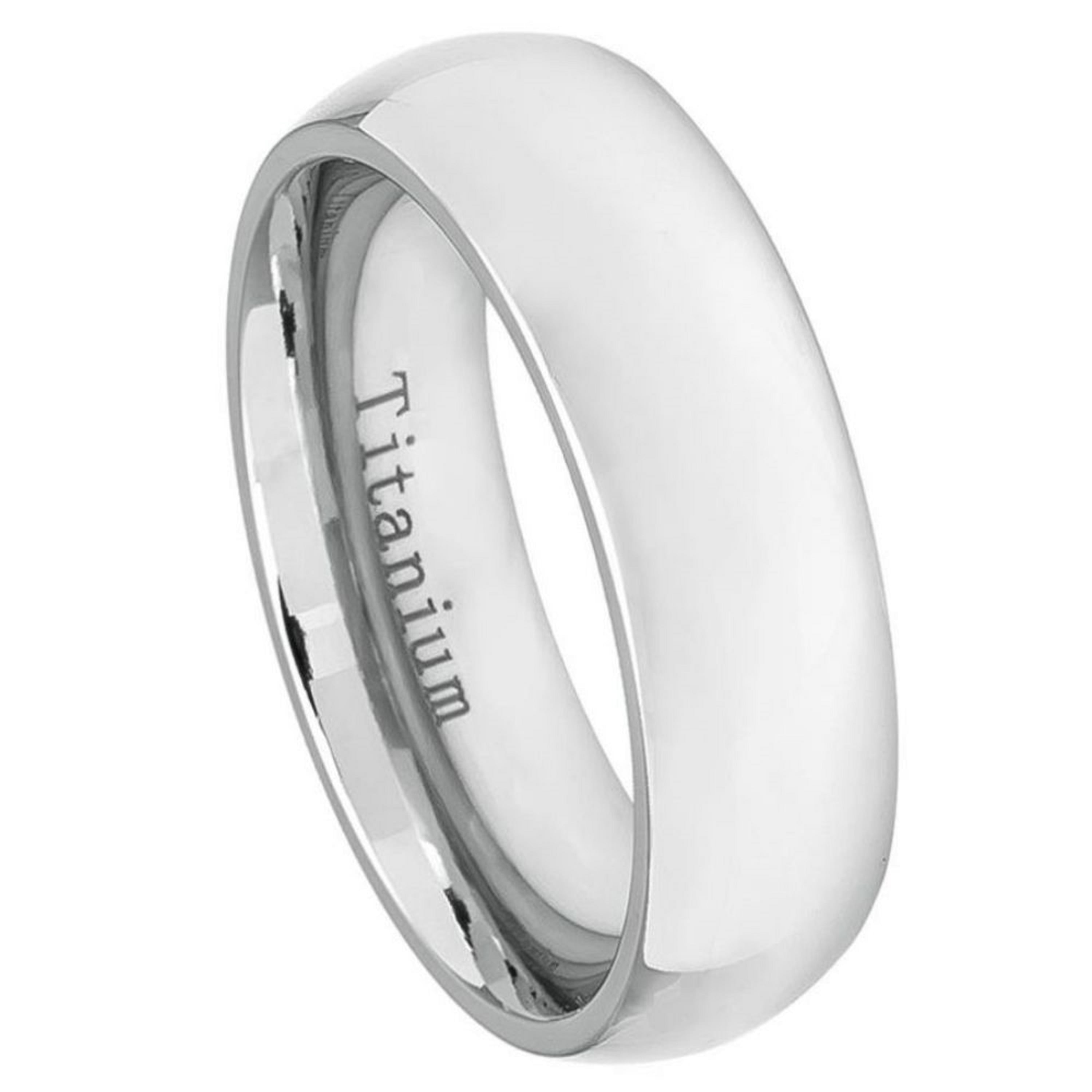 Wedding Bands Classic Bands Domed Bands Stainless Steel 7mm Brushed Band Size 10 