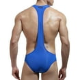 thumbnail image 4 of Birdeem Mens Sexy Underpants Pure Color Sling Breathable Patchwork Ice-Silk Underwear, 4 of 6