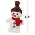 thumbnail image 3 of Super Cute Dog Toy Snowman Boy or Girl Holiday Plaid Plush Soft Stuffed Squeaker (7 Inch Snow Girl), 3 of 6