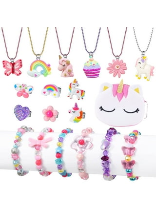 Abaodam 18 Sets Necklace Bracelet Ring Kids Play Sets Toddler Ring  Children's Jewelry Girls Costume Jewelry Dress up Jewelry for Girls 4-6  Kids Jewelry Set Girl Child Artificial Props