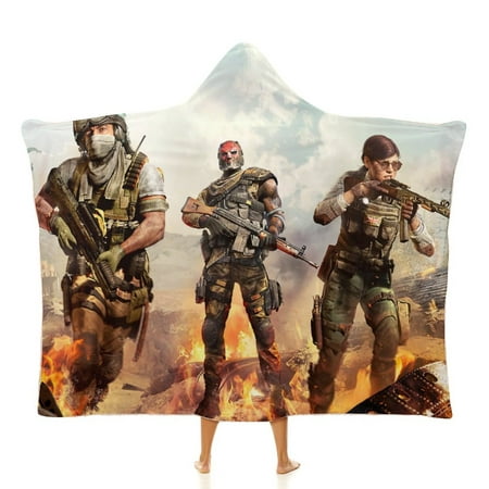 Call Of Duty Warzone Soft Wearable Blanket Hoodie Hooded Blanket Warm Decor Gift For Kids Adult For Sofa Bed Office