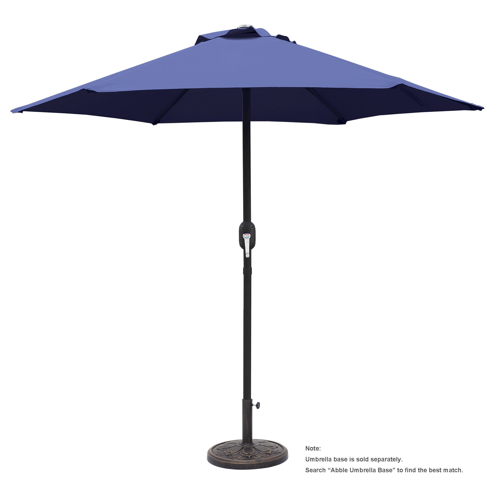 Abble 7.5ft Patio Umbrella with Crank Handle Outdoor Market Umbrella with 6 Sturdy Umbrella Ribs Waterproof for Garden Deck Backyard Pool, Navy
