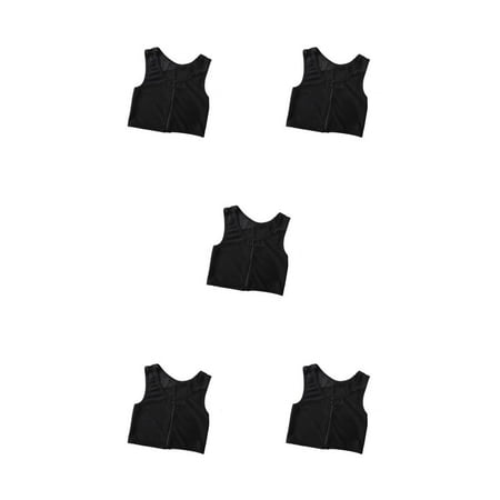 Guardoinrt Tank Top Tomboy Breast Vest Shirt Binder Trans Elastic Underwear  Strengthen Reinforced Short Corset Clothes Women Black M 5Set 