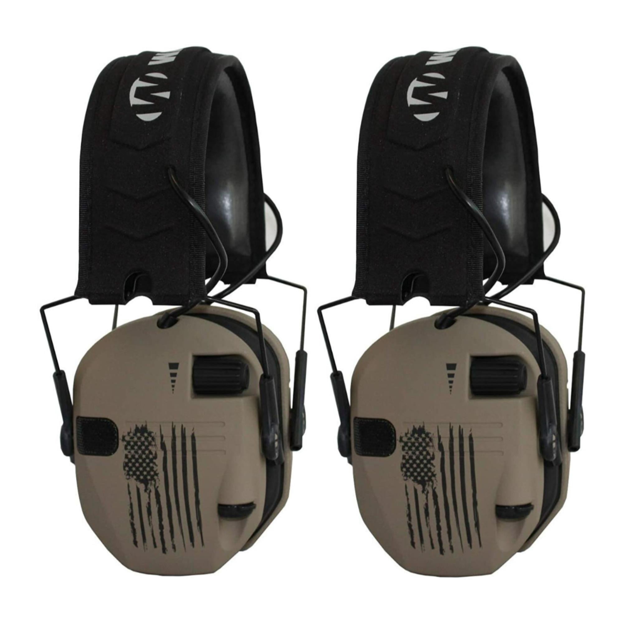 Walker's Razor Slim Electronic Shooting Muffs (2-Pack, US Flag-FDE)