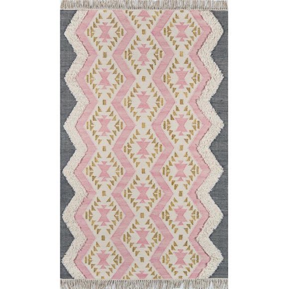 Novogratz INDIOIND-1PNK2030 2 x 3 ft. Indio-1 Hand Loomed Rectangle Area Rug - Pink