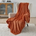 thumbnail image 1 of Manta de Franela Bedsure GentleSoft Twin XL Naranja Quemado 168x229 cm, 1 of 7