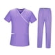 thumbnail image 2 of Conjunto de uniformes médicos para mujer, traje de trabajo de enfermera, uniforme de enfermería con cintura elástica, uniforme de enfermería suave, , púrpura, s Yinane Uniforme de mujer, 2 of 8