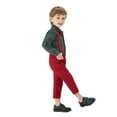 thumbnail image 6 of Mercatoo Toddler Baby Boys Gentleman Suit Two-piece Suit Bow Tie Plaid Long Sleeve T-Shirt And Suspender Pants Baby Boy Clothes, 6 of 9