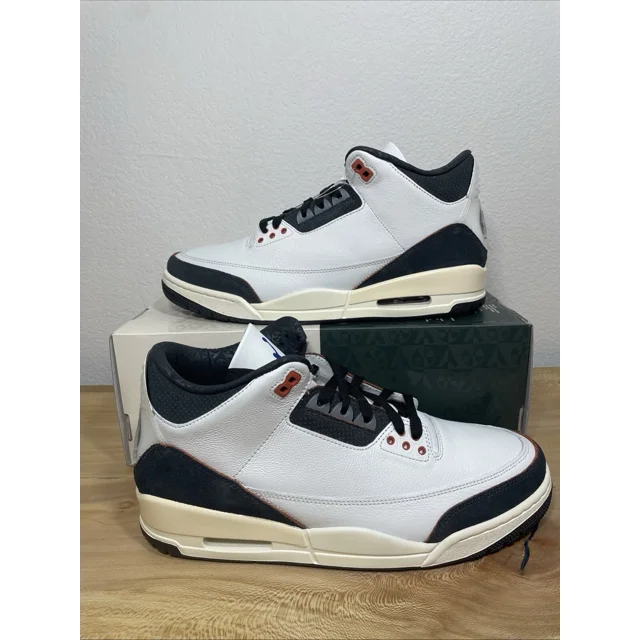 Ni-k-e NEW Men's Size 9 Ni-k-e Air Jordan 3 Retro Quai 54 FZ5649-100 White Shoes 2024 AJ3
