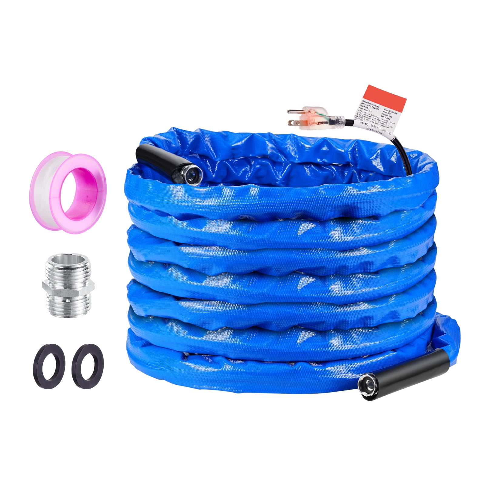 KFFKFF 50ft Warming Water Hose for Recreational Vehicle, Temperature Controlled Drinking Water Hose with Wave-like Cover Resistant to -45°F, Self-adjusting, 5/8" Inner Diameter