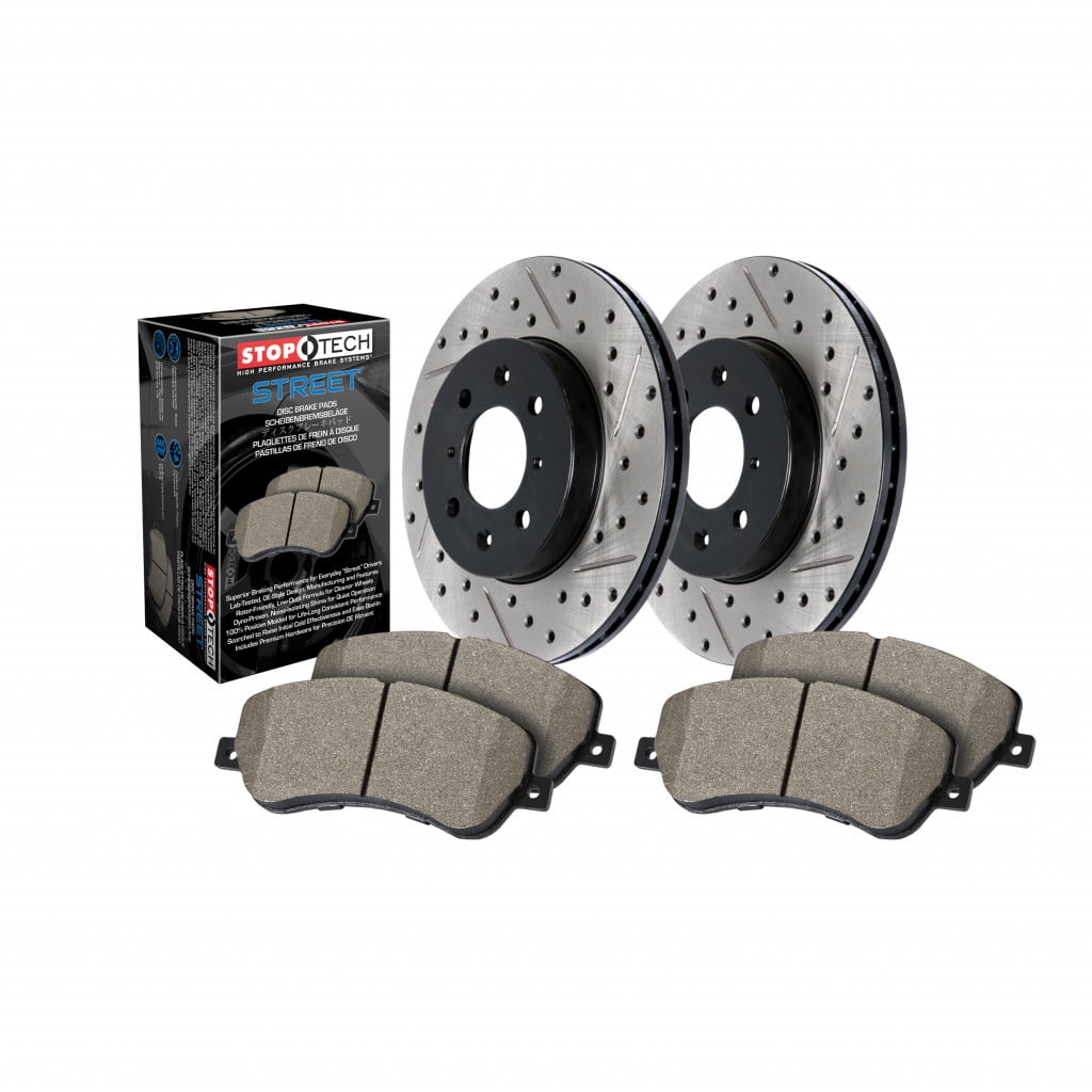 Front Left StopTech 127.40057L Sport Drilled/Slotted Brake Rotor 1 Pack 