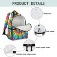 thumbnail image 4 of Colorful Tie Dye Rainbow Pattern Backpack for School,Cute School Bag,Schoolbag with Adjustable Shoulder Straps & Padded Back,15.25"x11.5"x5.25", 4 of 5