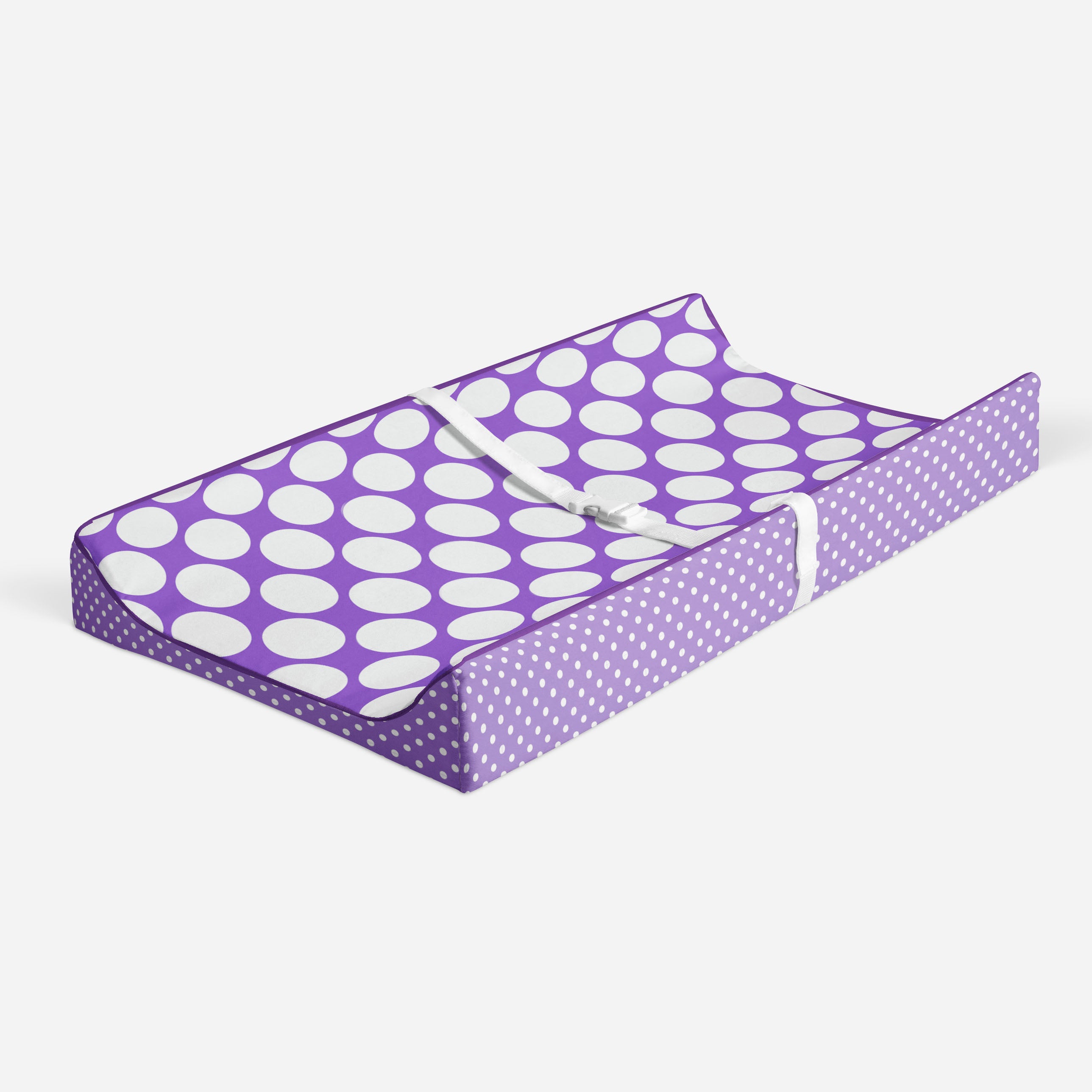 Bacati - Mix N Match Chevron/Dots Purple Girls Quilted Changing Pad Cover