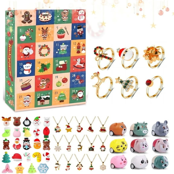2025 Christmas Advent Calendar,- 24 Day Christmas Countdown Calendar With 3D Puzzle,Mini toy cars for Boys and Girls.