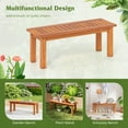 thumbnail image 7 of Costway 2 PCS 2-Person Outdoor Backless Bench with Slatted Seat Rustic Wooden Entryway Bench, 7 of 7