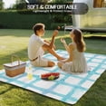 thumbnail image 4 of Blue Plaid Outdoor Rug for Patio/Deck/Porch, Non-Slip Large Area Rug 5 x 7 Ft, Farmhouse Buffalo Check Stripes Modern Geometric Indoor Outdoor Rugs Washable Area Rugs, Camping Rug Carpet Runner, 4 of 8