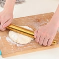 thumbnail image 6 of Gold Rolling Pin, Stainless Steel Surface, Hollow Design, Suitable For Baking, Pizza, Dough, Pie, Cookies, Baking Enthusiasts, 12.99 Inches., 6 of 7