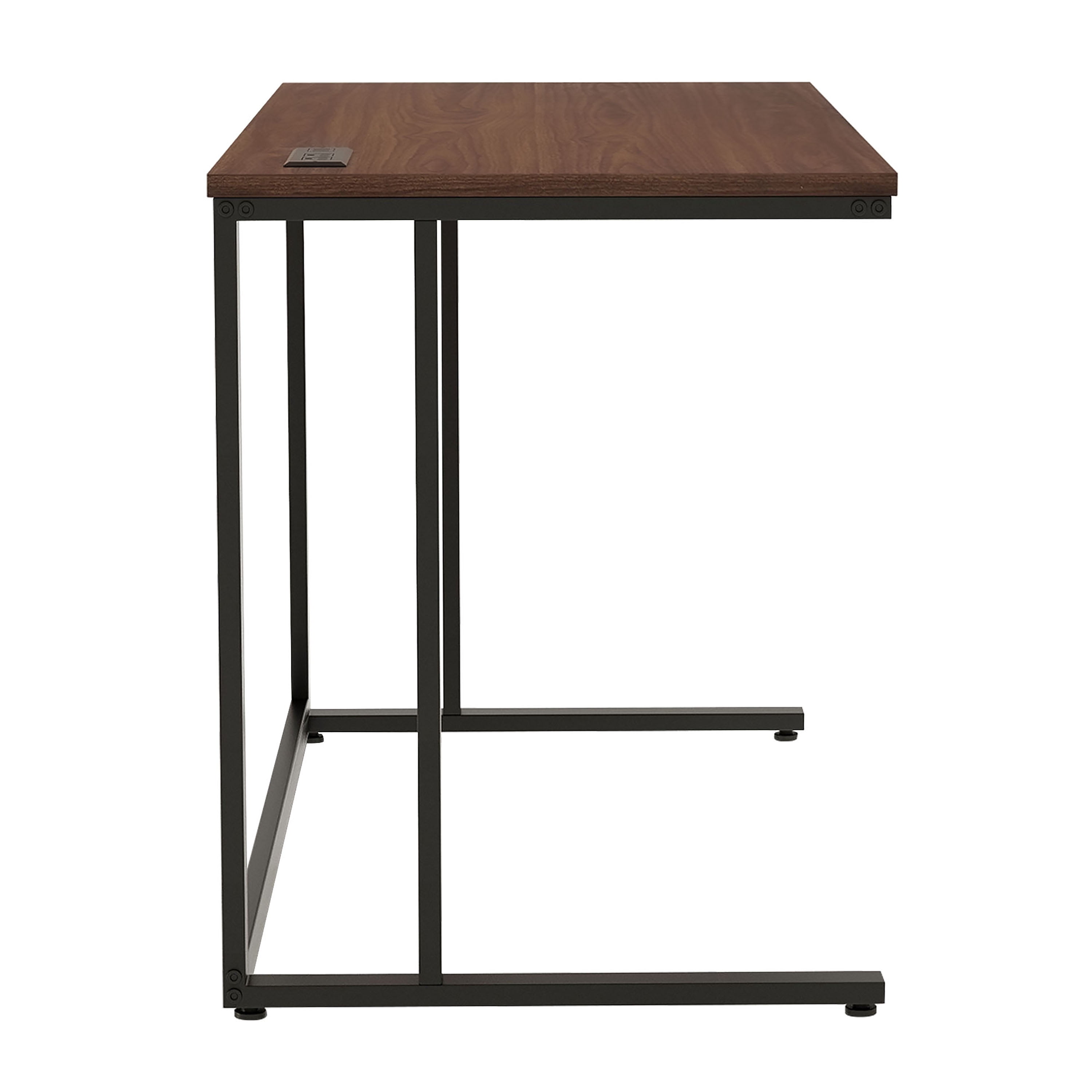 Furniture of America Henslee Contemporary 47 in Metal Portable Writing Desk, Black/Walnut